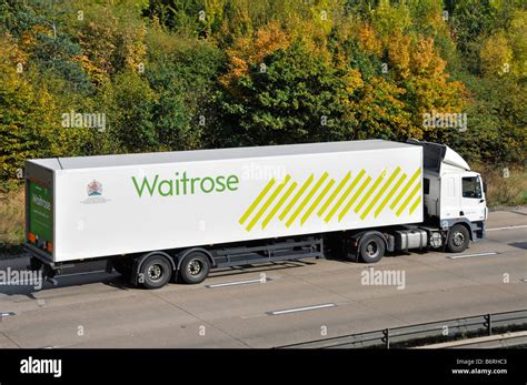 Side View Waitrose Retail Supermarket Hgv Food Supply Chain Store