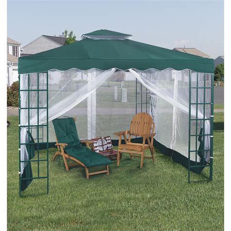 Pagoda canopy tent is a freestanding steel or aluminium frame structure which has a tensioned pyramid roof supported on a frame with no center adham have pagoda canopy tents for rent / rental in a range of sizes. Pagoda Gazebo with Mosquito Netting, Hunter Green - 100938 ...