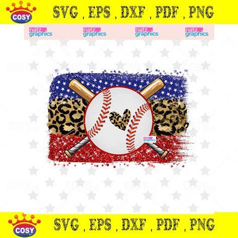 Baseball Brush Stroke Png Digital Download Sublimation Glitter Red
