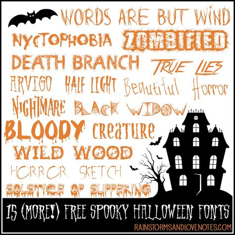 15 More Free Halloween Fonts Rainstorms And Love Notes