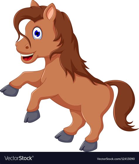 Cute Horse Cartoon Running Royalty Free Vector Image