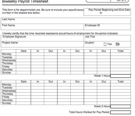 6 Free Timesheet Templates For Tracking Employee Hours