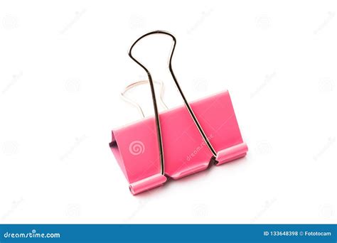Pink Paper Clip Isolated On White Background Stock Photo Image Of