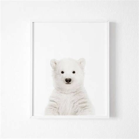 Polar Bear Print Baby Bear Printbear Nursery Print Bubble Etsy