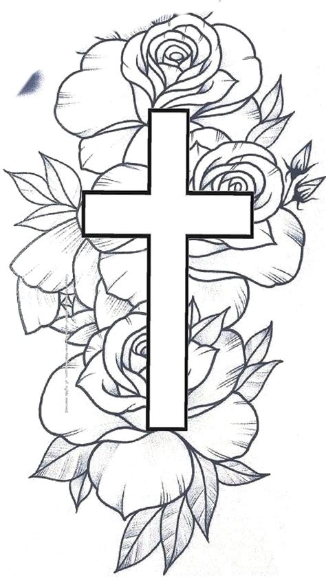 Pin By Kat Lynch On Aspen Tattoo Design Book Rose Stencil Cross