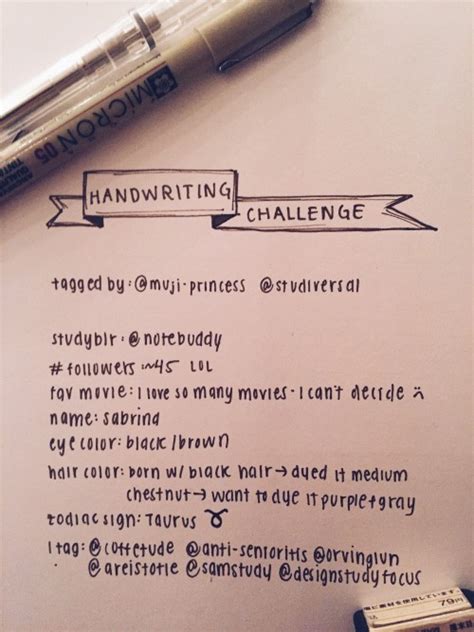Handwriting Challenge On Tumblr