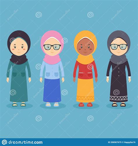 Stock Vector Muslim Women Set Stock Vector Illustration Of Avatar