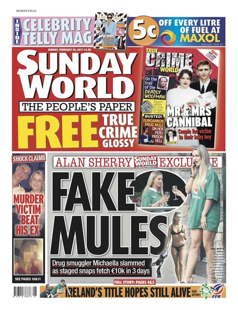 News corp is a network of leading companies in the worlds of diversified media, news, education, and information services. Sunday World on Twitter: "Tomorrow's front page: FAKE ...