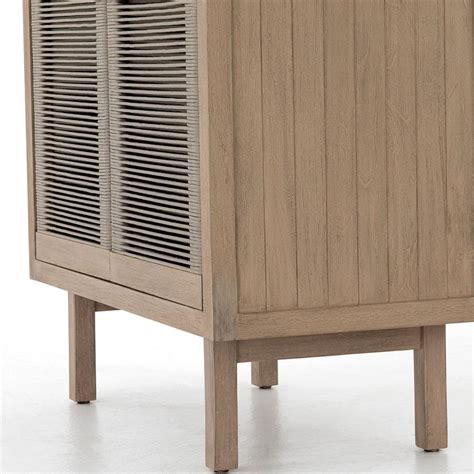 17 1/4 inches 29 1/4 inches 33 1/4 inches 34 1/4 inches. Mason Modern Classic Brown Teak Wood Outdoor Storage Cabinet