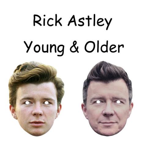 To wind again or anew: Young and Old Rick Astley Singer Mask - Personalised and ...