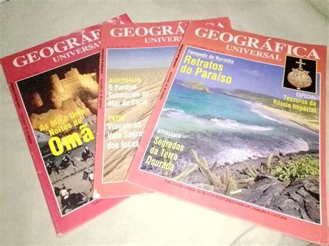 Revista Geográfica Universal Kit Com 3 Revistas Julagoset De 1995