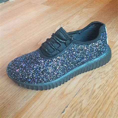 Girls Big Kids Tennis Shoes Glitter Sparkly Joggers