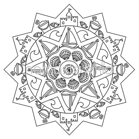 Printable Summer Mandala Coloring Worksheet