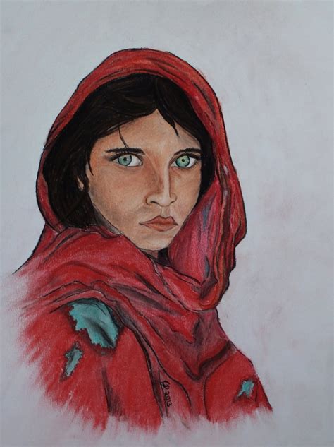 The Afghan Girl Soft Pastel Original Painting 141 X Etsy