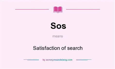 Sos is an internationally recognized distress signal. Sos - Satisfaction of search in Undefined by ...