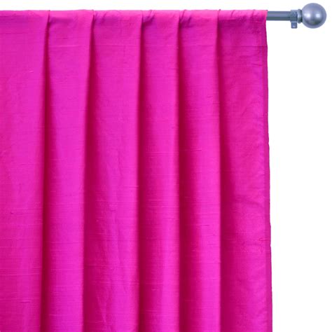 Fuchsia Pink Silk Dupioni Curtain Panels Rod Pocket Grommet Etsy