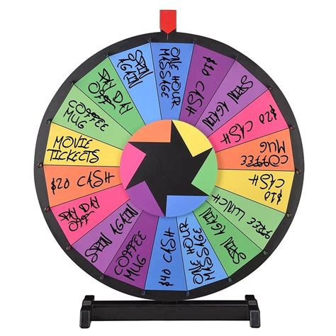 Hot promotions in game spin wheel on aliexpress: WinSpin® 24" Tabletop Color Prize Wheel of Fortune 18 Slot ...