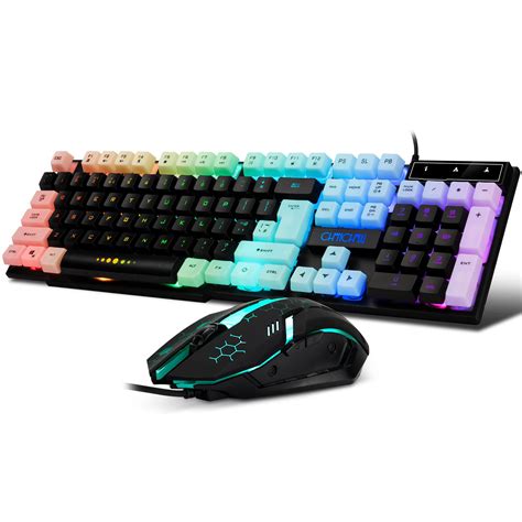 Buy Chonchow Gaming Keyboard And Mouse Combo Usb Wired Keys Full Size Light Up Keyboard Mic