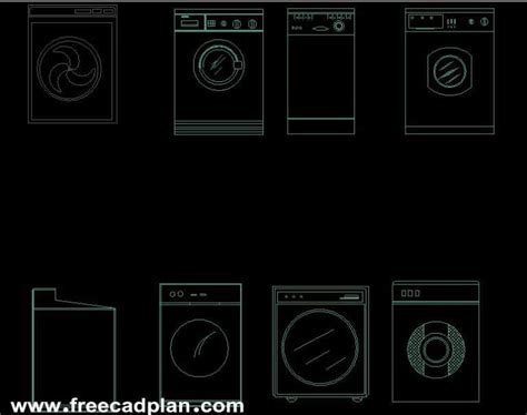 Washing Machine Dwg Cad Block In Front View Free Cad Plan