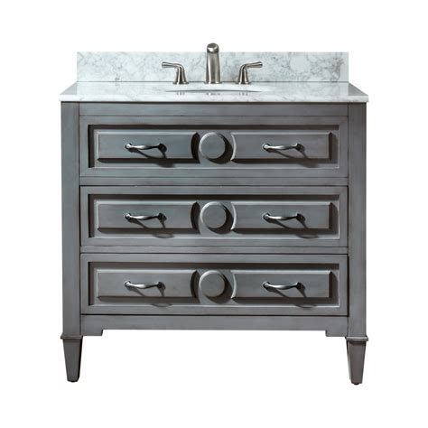 Italian carrara marble counter top w/ matching backsplash andamp; 36 Inch Single Sink Bathroom Vanity in a Distressed Blue ...