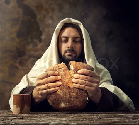 The Last Supper Jesus Breaks The Bread Stock Photo Colourbox