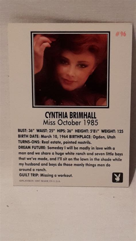 Playbabe S Playmate Of The Month Miss October Cynthia Brimhall Playbabe EBay