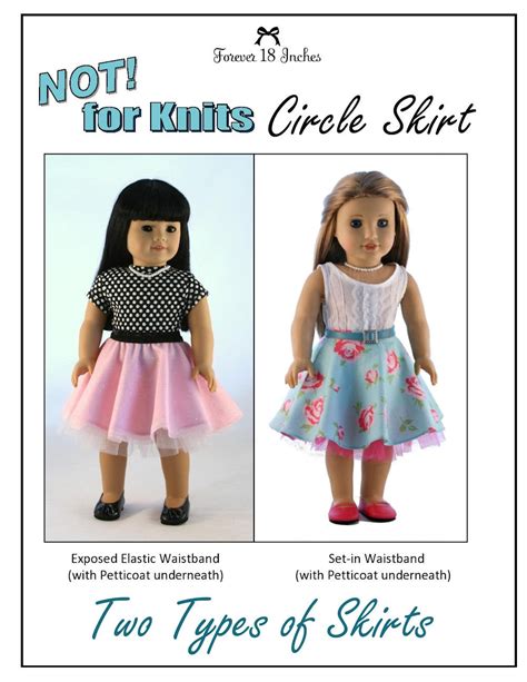 Forever 18 Inches Not For Knits Circle Skirt Doll Clothes Pattern 18