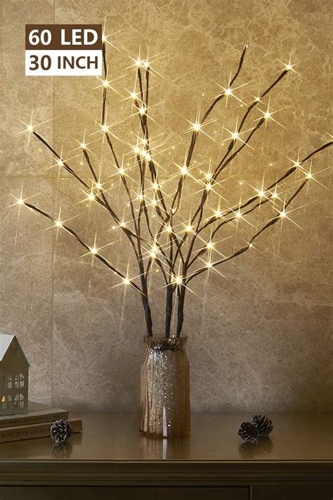 Eambrite 3pk 76cm Home Decorative Twig Lights Garden Stake Branch