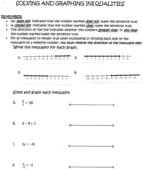 If each inequality sign is reversed in the above properties, we obtain similar properties. Graphing Inequalities In Two Variables Worksheet 6 6 ...