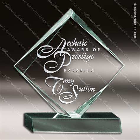 Acrylic Jade Accented Diamond Trophy Award Jade Acrylic Awards