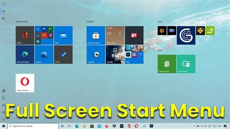 How To Enable Or Disable Windows 10s Full Screen Start Menu Youtube