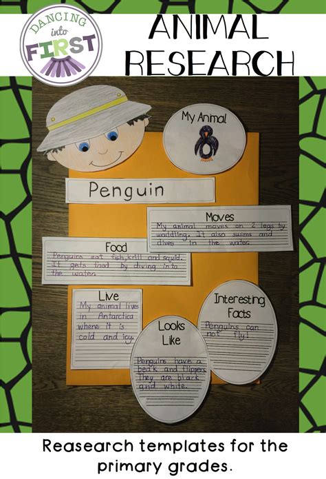 Animal Research Templates For Primary Grades Kindergarten Writing