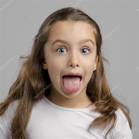 Girl With Tongue Out Stock Photo By Ikostudio