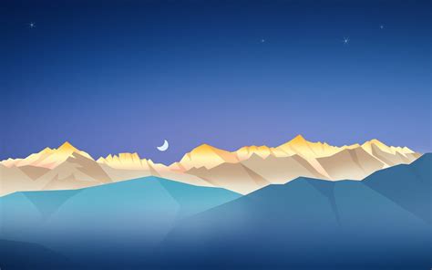 Night Minimalism Mountain Artwork Landscape Wallpapers Hd Desktop And Mobile Backgrounds
