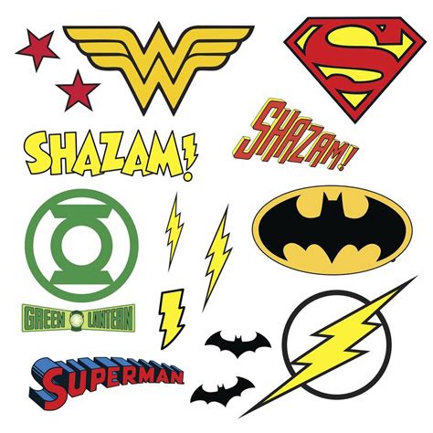 Dc Comics Superhero Logos 16 Wall Decal Superman Batman