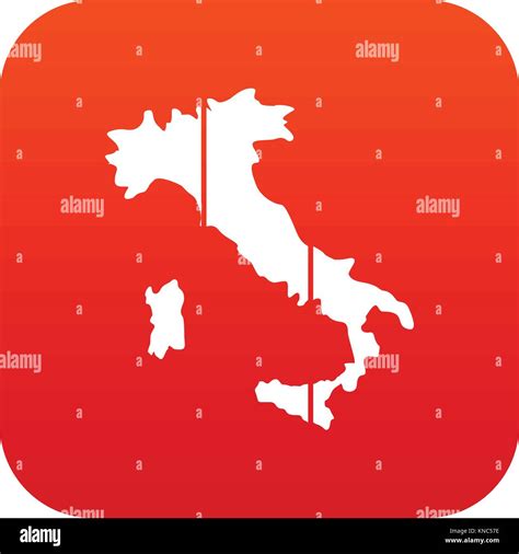 Map Of Italy Icon Digital Red Stock Vector Image Art Alamy