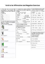 Verb To Be Affirmative And Negative Forms Esl Worksheet By Patvieira