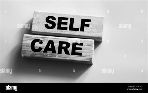 Self Care Words Printed On Wooden Blocks Self Treatment Concept Pink