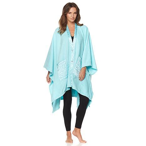 Place inner blanket in between the two exterior wrap pieces, centered over the seam. Concierge Collection Satin Angel Wrap - 8139504 | HSN