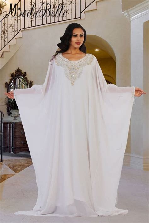 Buy Robe Dubai Arabe Kaftan White Long Sleeve Formal