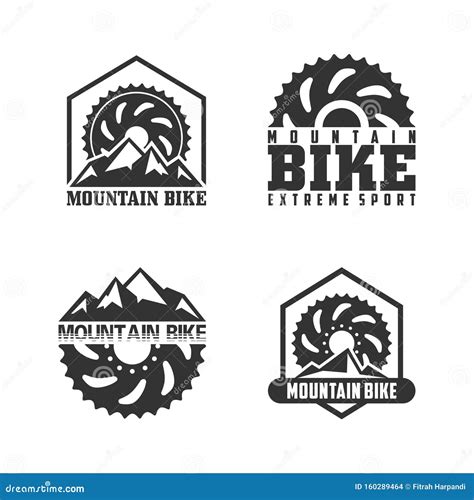 Mountain Bike Logo Set Vector Stock Vector Illustration Of Rally Finish