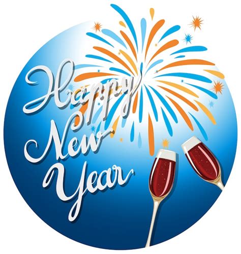 Feliz Año Nuevo Icono De Celebración Vector Gratis