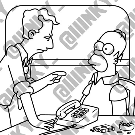 Homer Simpson Colouring Page Hello Mr Thompson Etsy
