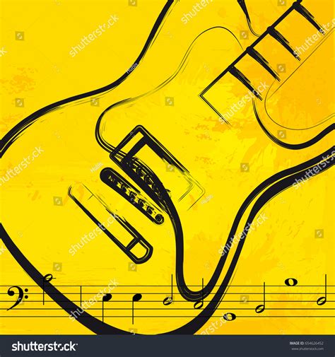 Guitar Music Notes Style Easy All Stock Vector Royalty Free 654626452