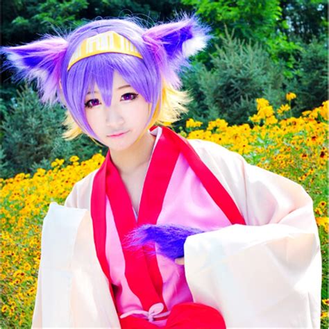 No Game No Life Izuna Hatsuse Purple Yellow Gradient Short Cosplay