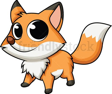 Cute Baby Fox Cartoon Vector Clipart Friendlystock