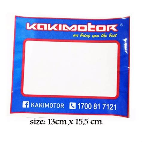 Request for the template before email the actual art work. Kakimotor Keychain + Sticker + Road Tax Sticker