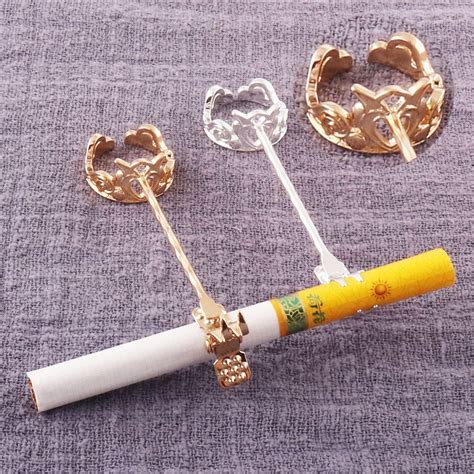 Cigarette Ring Holder Goldandsilver 3 Length Smoke Ring Etsy