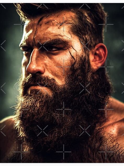 Legendary Barbarian Warrior Portrait Of A Cool Hairy Bearded