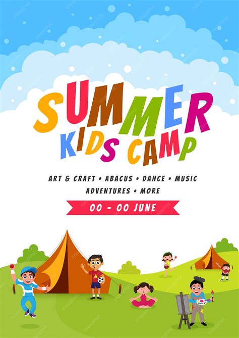 Premium Vector Summer Camp Poster